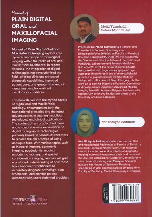 Manual of Plain Digital Oral and Maxillofacial Imaging - 9786294960558  -  Mohd Yusmiadil - UiTM Press