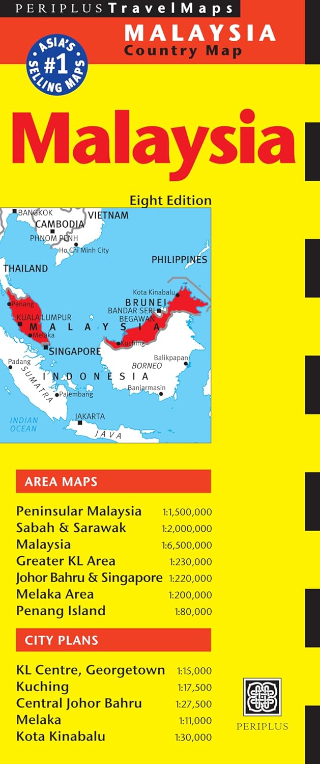 Malaysia Travel Map Eighth Edition - Periplus Editions - 9780794608309 - Tuttle Publishing