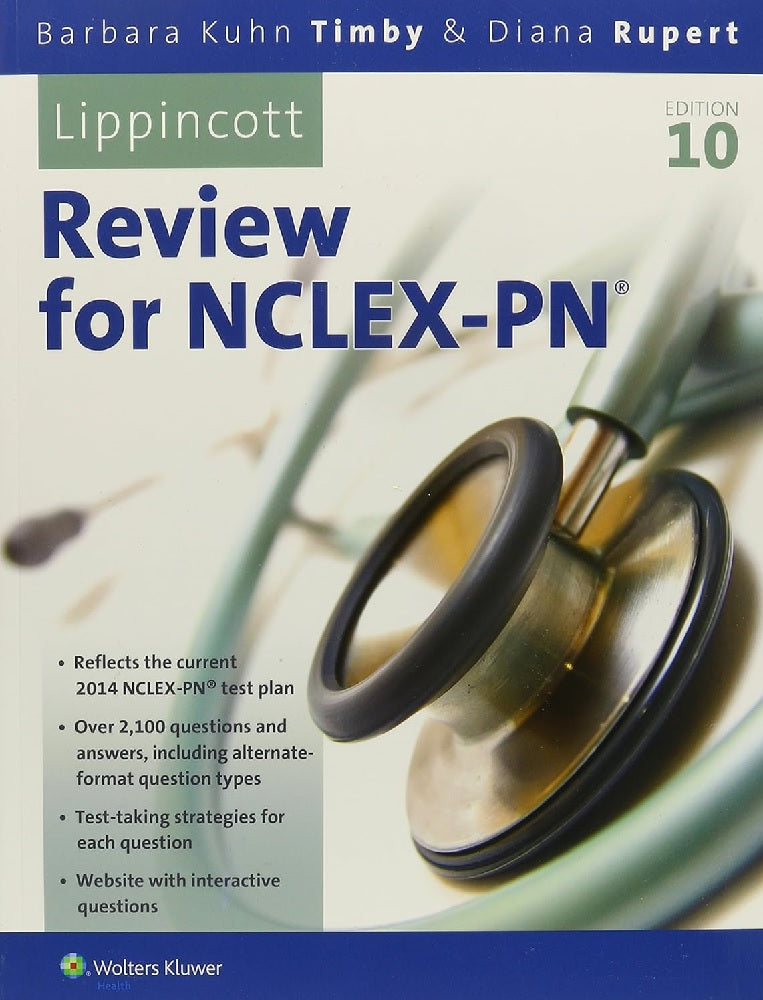 Clearance Sale - Lippincott's Review for NCLEX-PN 10th Edition - R.N. Timby - 9781469845340 - Lippincott Williams & Wilkins