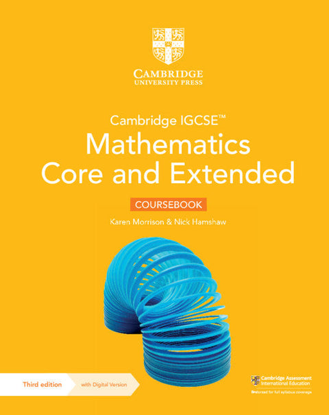 MIS | Cambridge IGCSE Mathematics Core and Extended Coursebook with Digital Version (2 Years' Access) - 9781009343671 - Cambridge