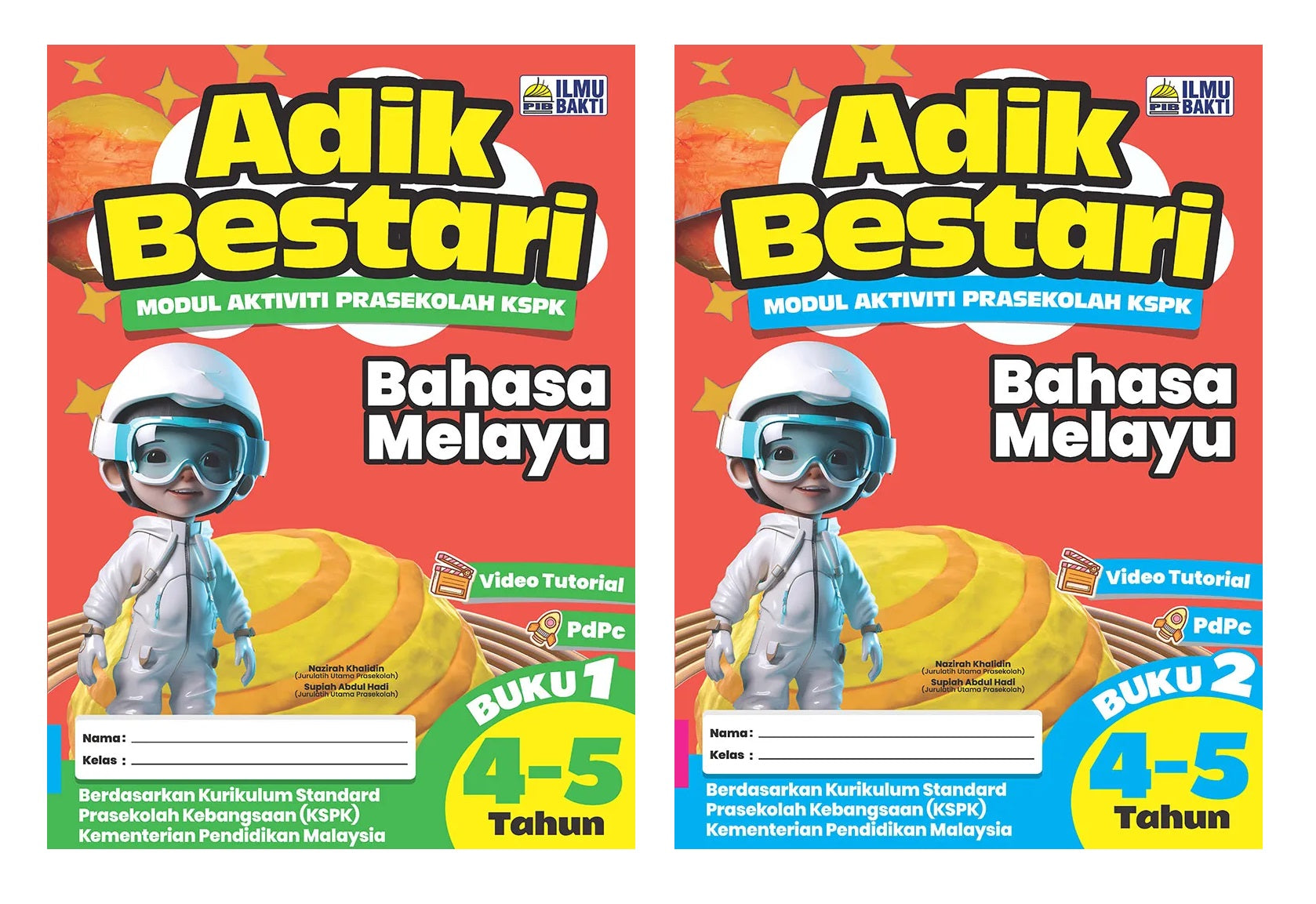 Adik Bestari : Bahasa Melayu 4-5 Tahun (Buku 1 & Buku 2) (Set) - 9786294730359 - 9786294730427 - Ilmu Bakti