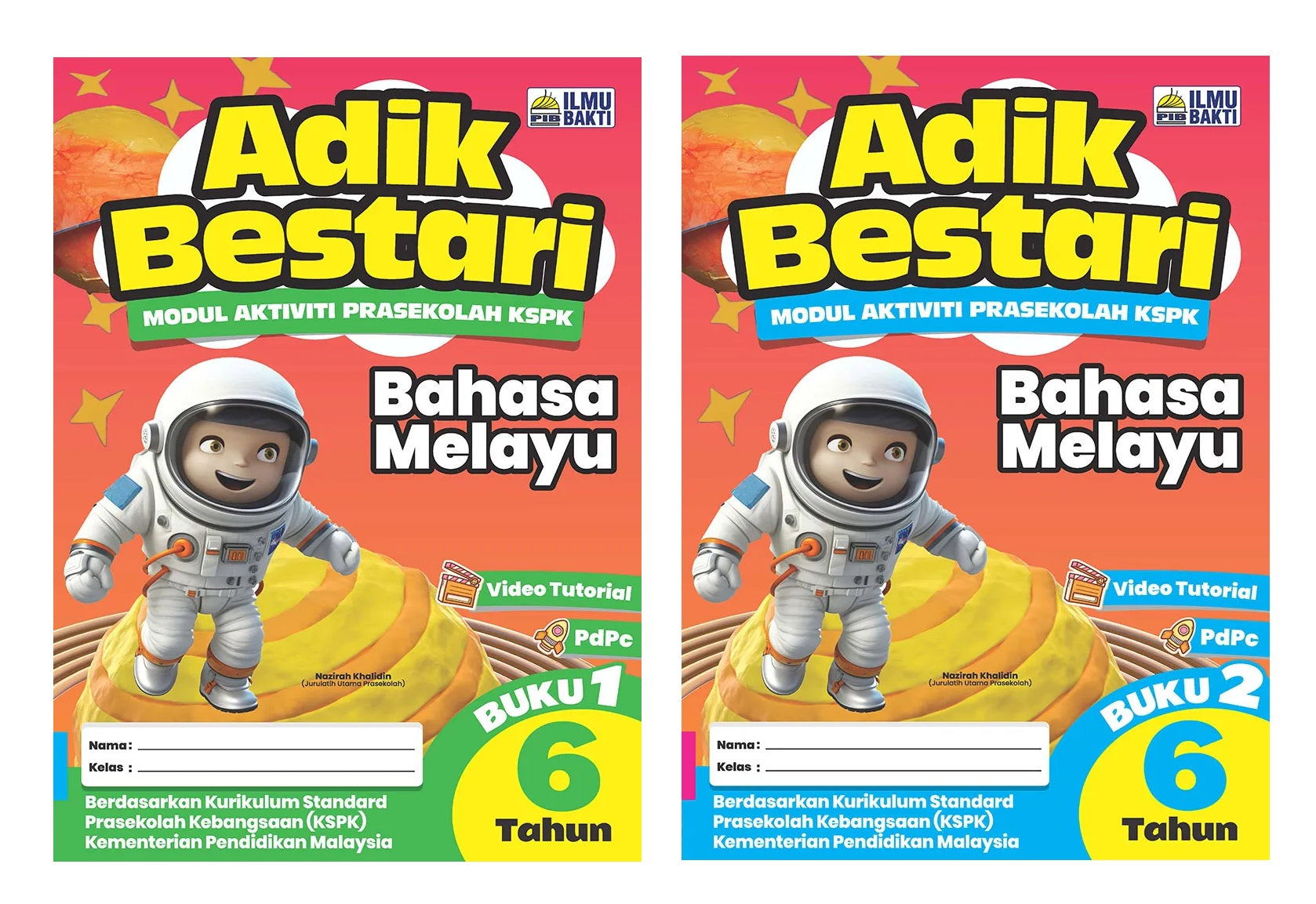 Adik Bestari : Bahasa Melayu 6 Tahun (Buku 1 & Buku 2) (Set) - 9786294730472 - 9786294730540 - Ilmu Bakti